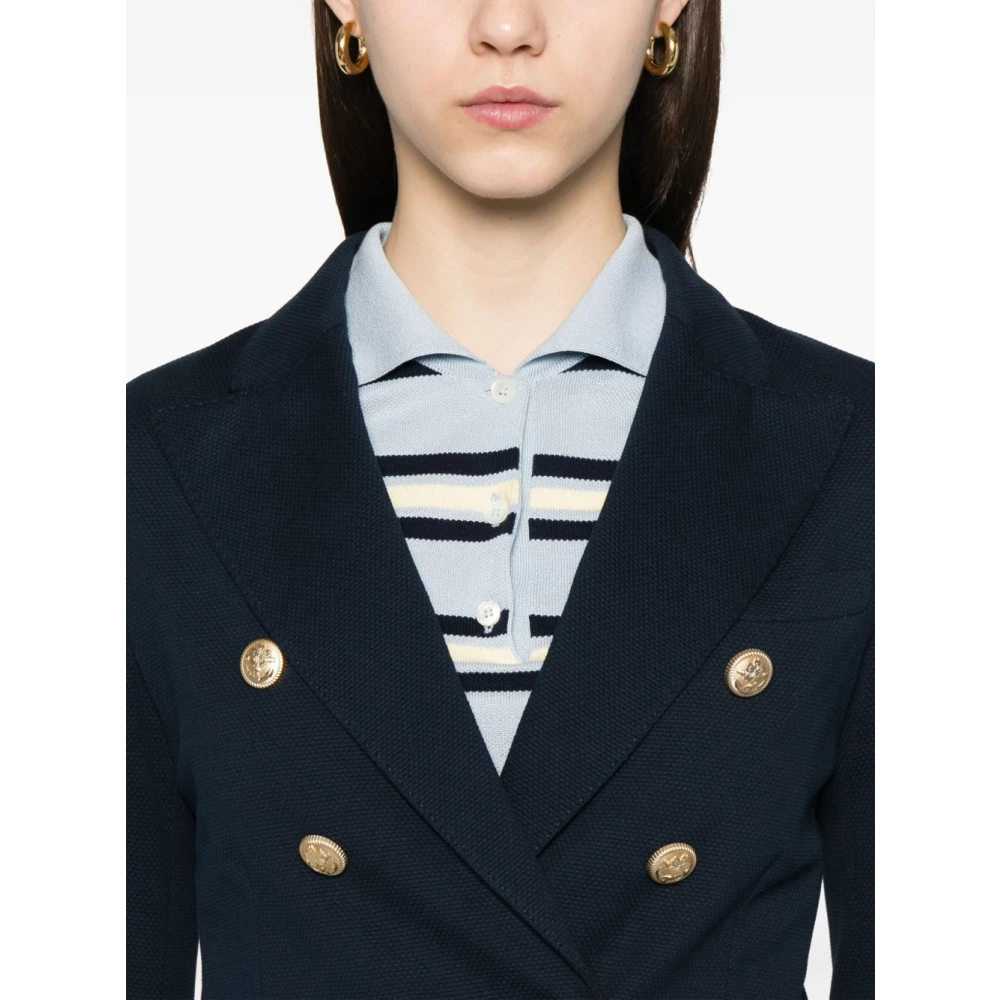 Circolo 1901 Blauwe Jas met Voorknoopsluiting Blue Dames