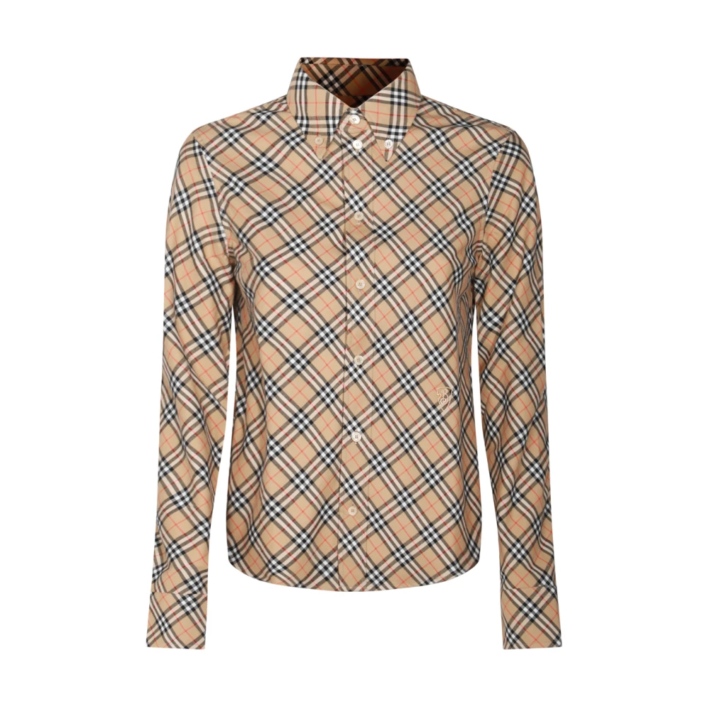 Burberry Geruite Katoenen Overhemd Multicolor Dames