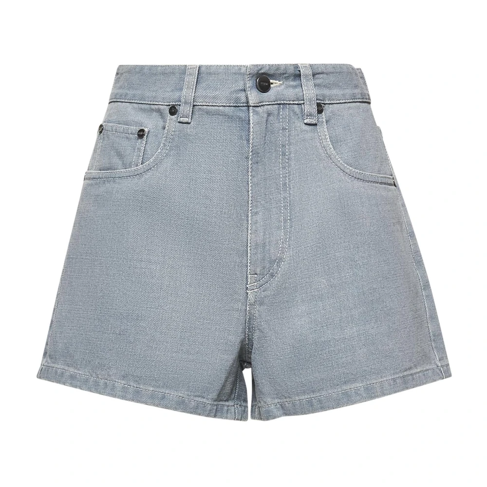 Fendi Flared Denim Shorts Lichtblauw Blue Dames