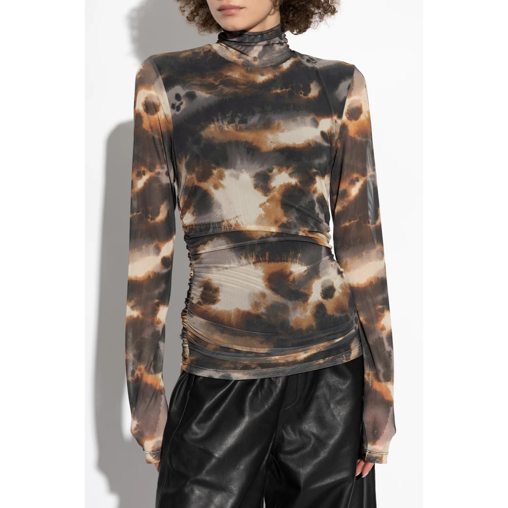 Gestuz High-neck top Behkagz Brown Dames