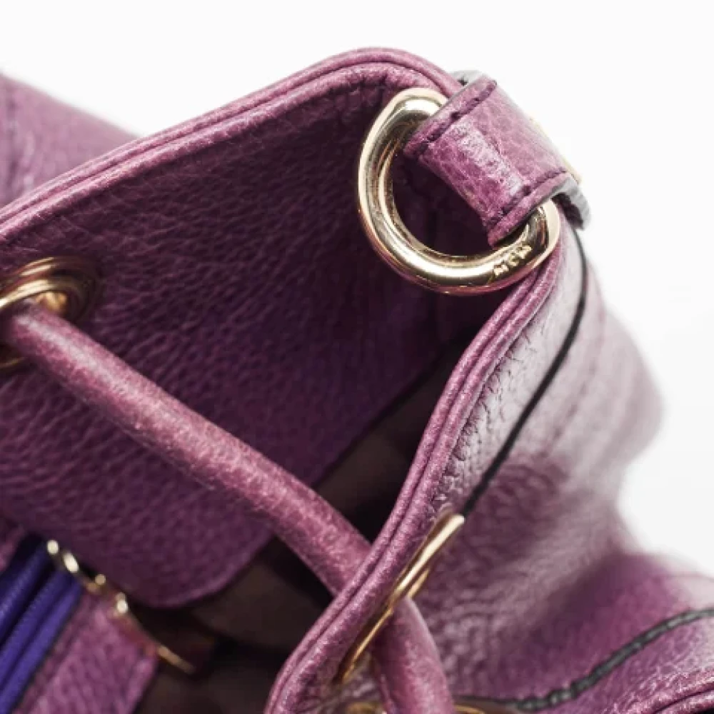 MCM Pre-owned Leather shoulder-bags Purple Dames