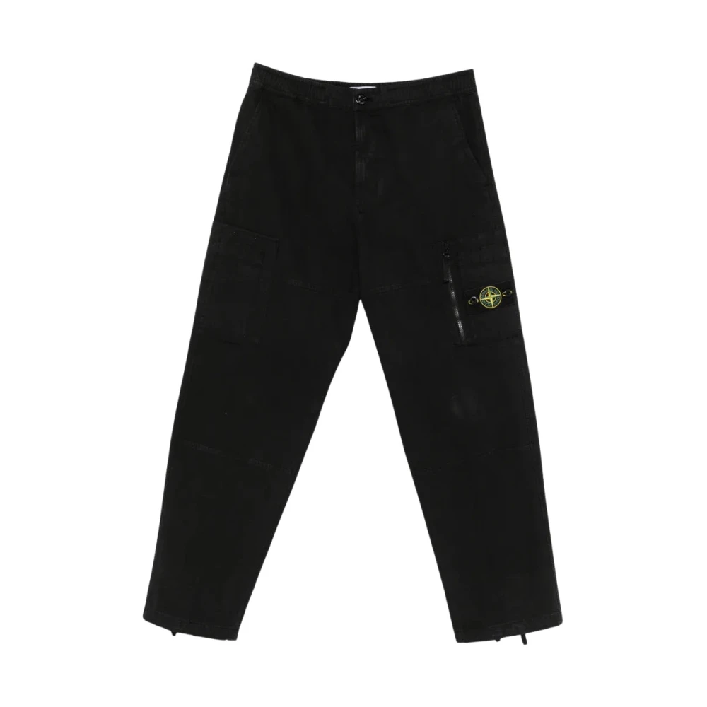 Stone Island Black Cotton Cargo Pants - W31 - Image 3