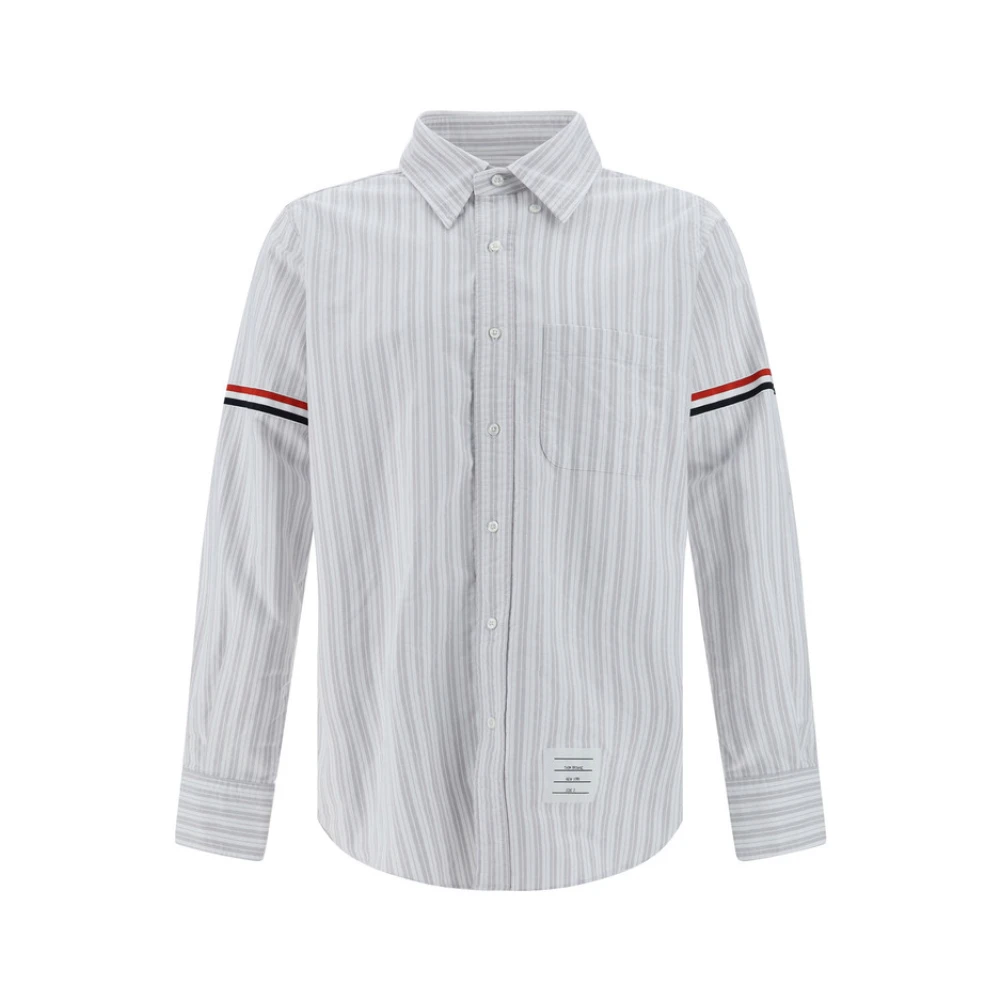 Thom Browne Gestreept overhemd met armband lange mouwen Gray Heren