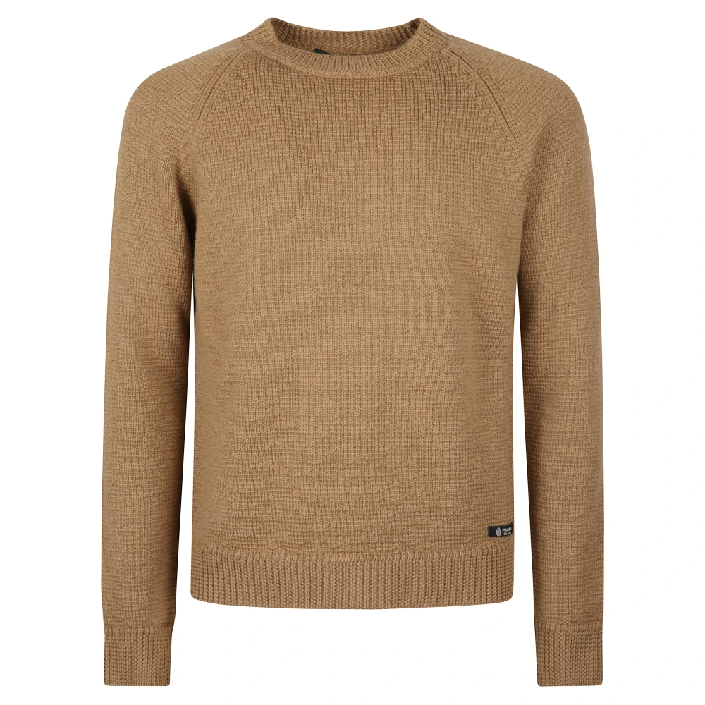 Prada , Round-Neck Knitwear, Male, Brown, Xl, Round-Neck Knitwear
