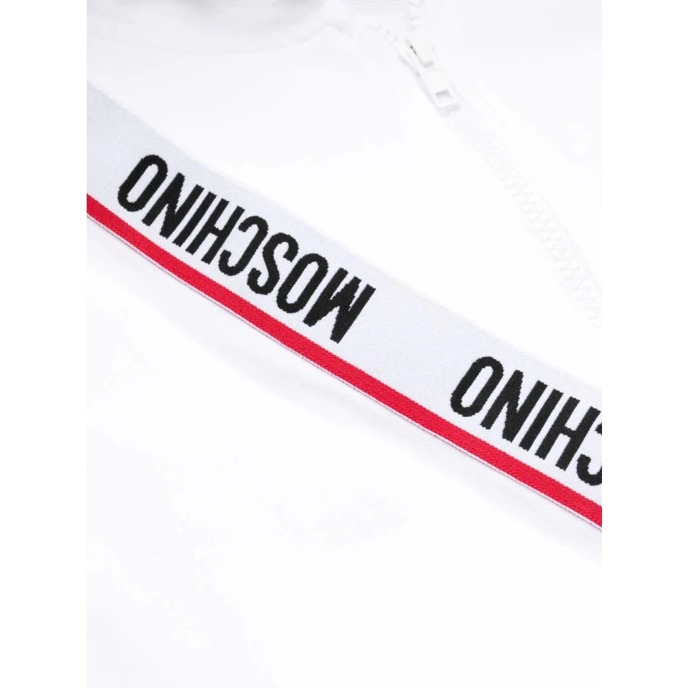 Moschino Witte Rits Sweatshirt Casual Sweater Hoodie White Heren