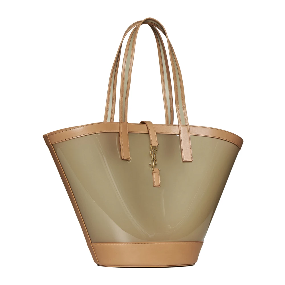 Saint Laurent Panier Medium Tas Beige Dames