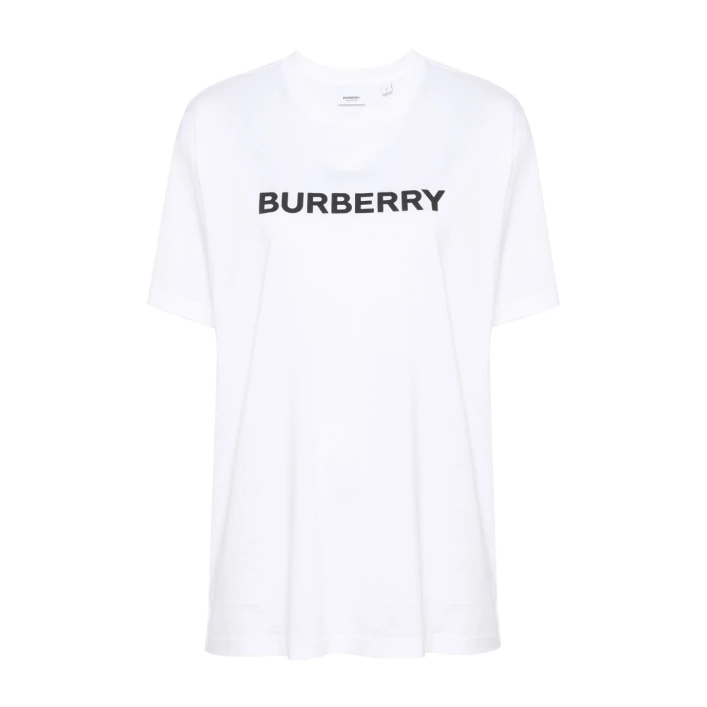 Burberry Logo Print Crew Neck T-shirts en Polos White Dames