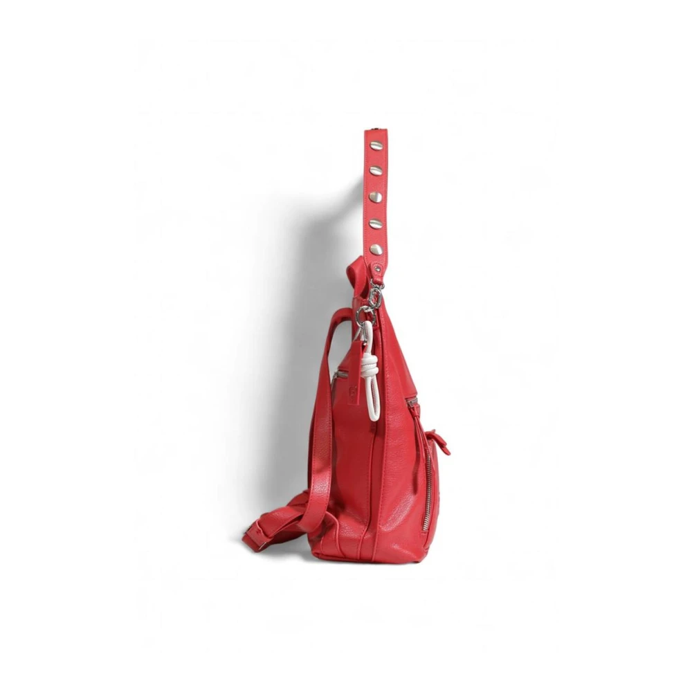 Desigual Rode polyurethaan rugzak met strak ontwerp Red Dames