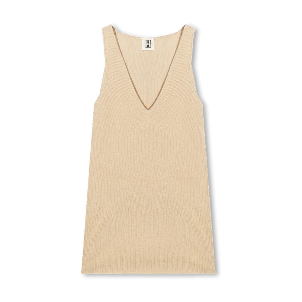 By Malene Birger Rory ribbed tank top Beige, Dam