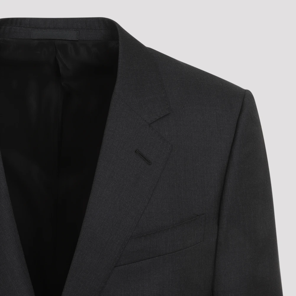 Lanvin Getailleerd Jasje Antraciet Stijl Black Heren