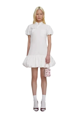 Cotton Asymmetric Mini Dress