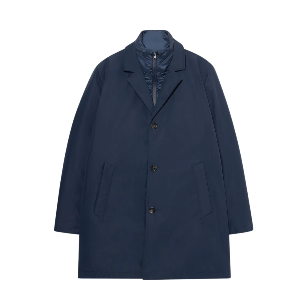 Brooks Brothers Blue Technical Trench Coat - Male - Single-Breasted Coats - 2XL - Coats