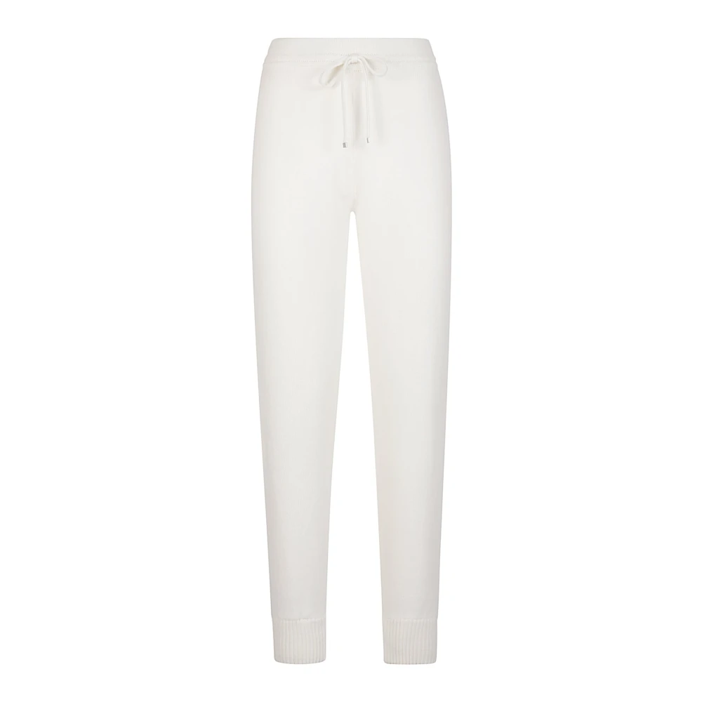 Eleventy Cashmere broek met trekkoord en tipping White Dames