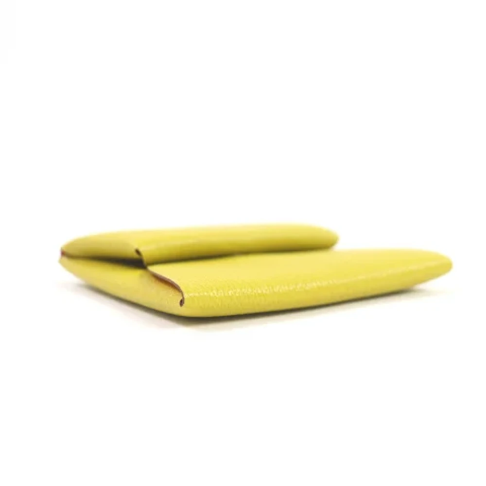 Hermès Vintage Pre-owned Leather wallets Yellow Dames