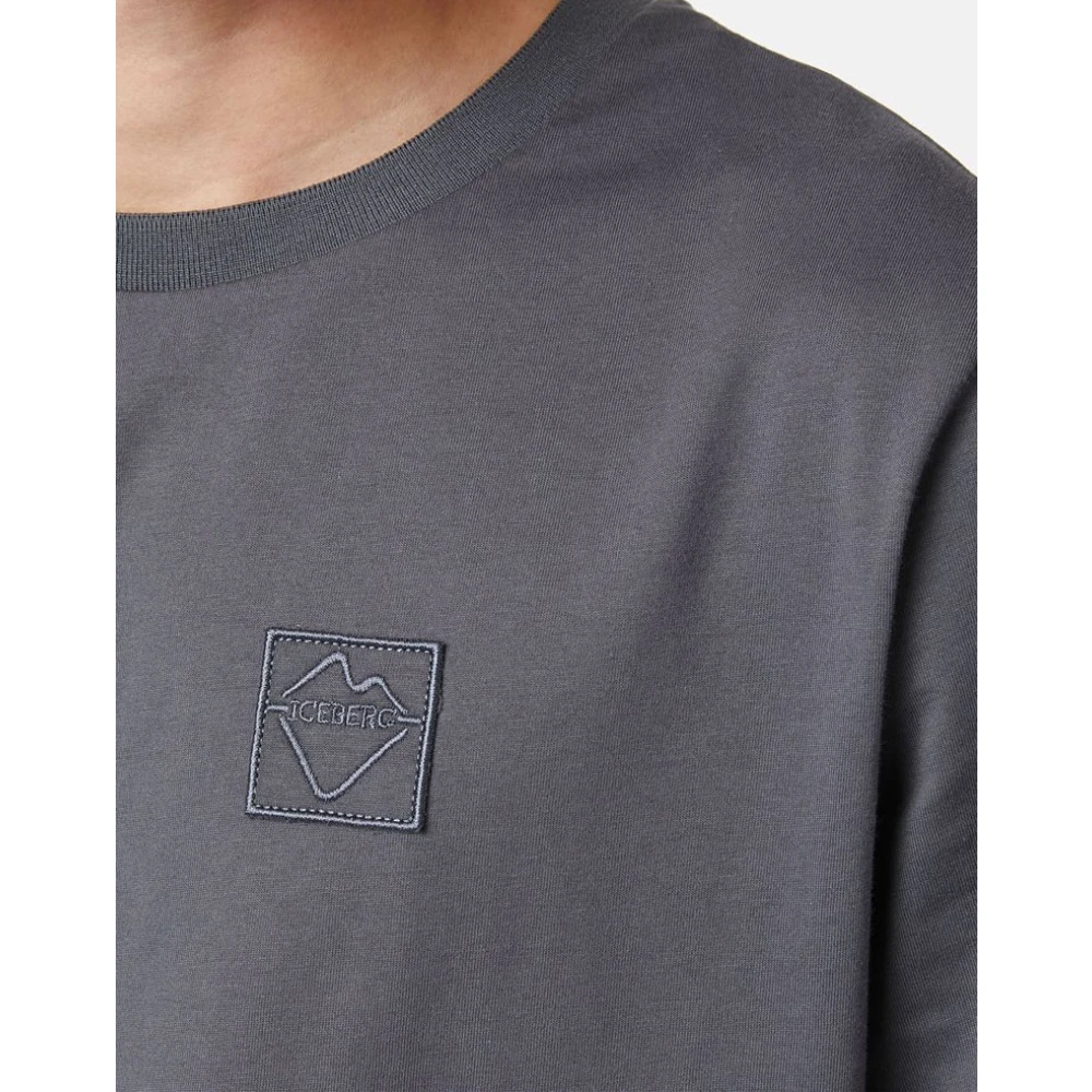 Iceberg Katoenen T-shirt met logo Gray Heren