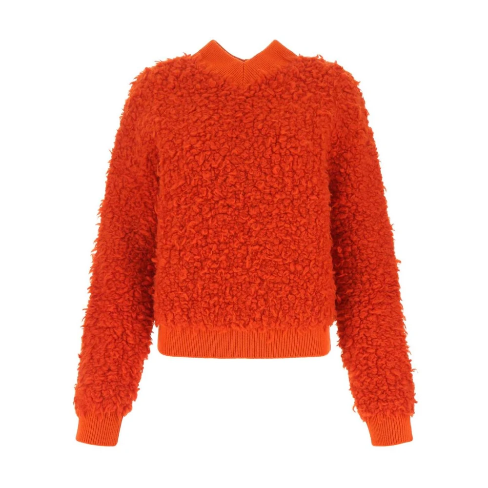Bottega Veneta Damen Rot Bouclé Strickpullover Mit Textur