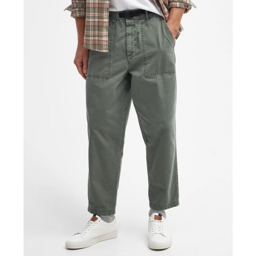 Barbour Straight Trousers Green Heren
