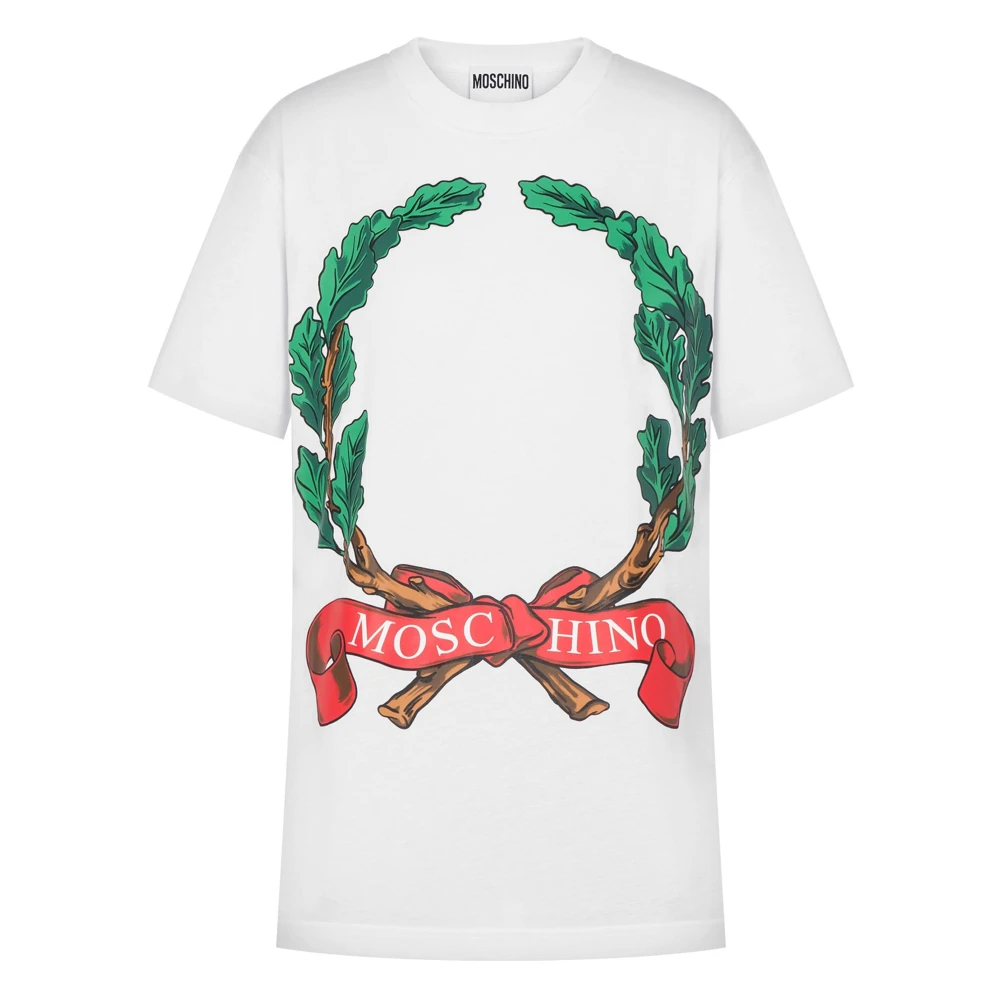 Moschino Grafische Print Katoenen T-Shirt White Dames