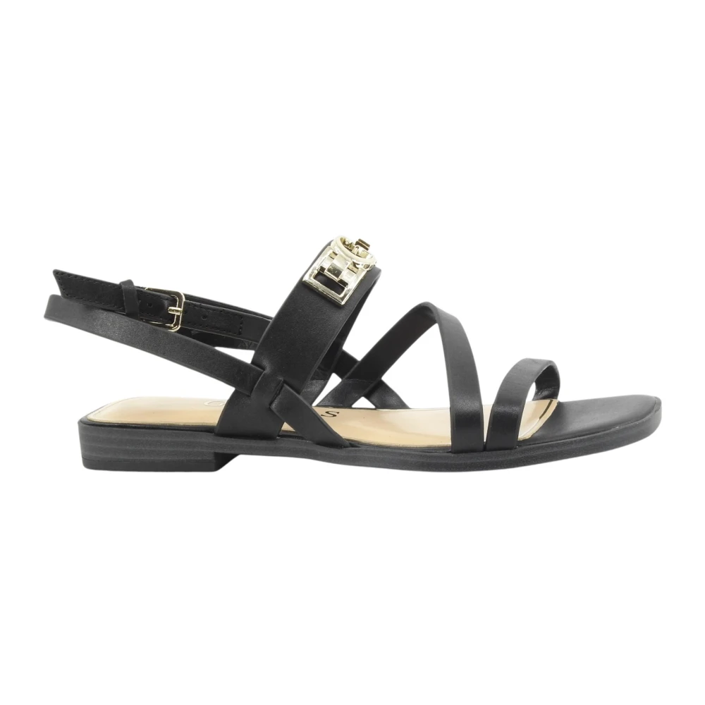 Guess Women's Black Rula Flat Sandal - Flat Sandals - 5 Uk - Shoes