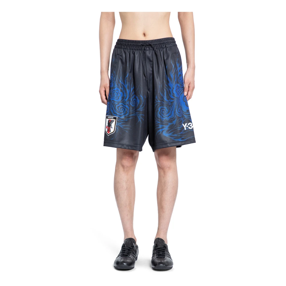 Y-3 Vlam Grafische Shorts Zwart Blauw Multicolor Heren