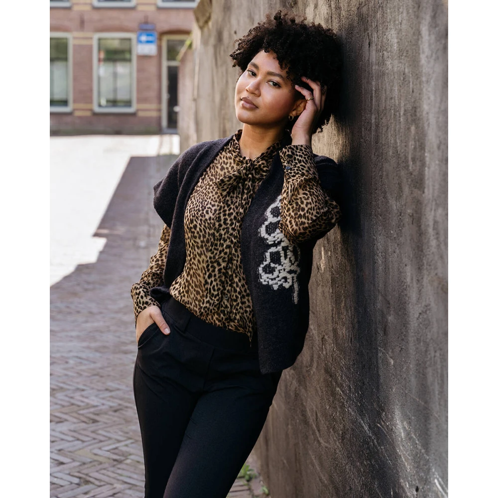 &Co Woman Bloes met lange mouwen en ruches Brown Dames