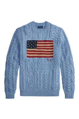 Aran-stickad flaggsweater