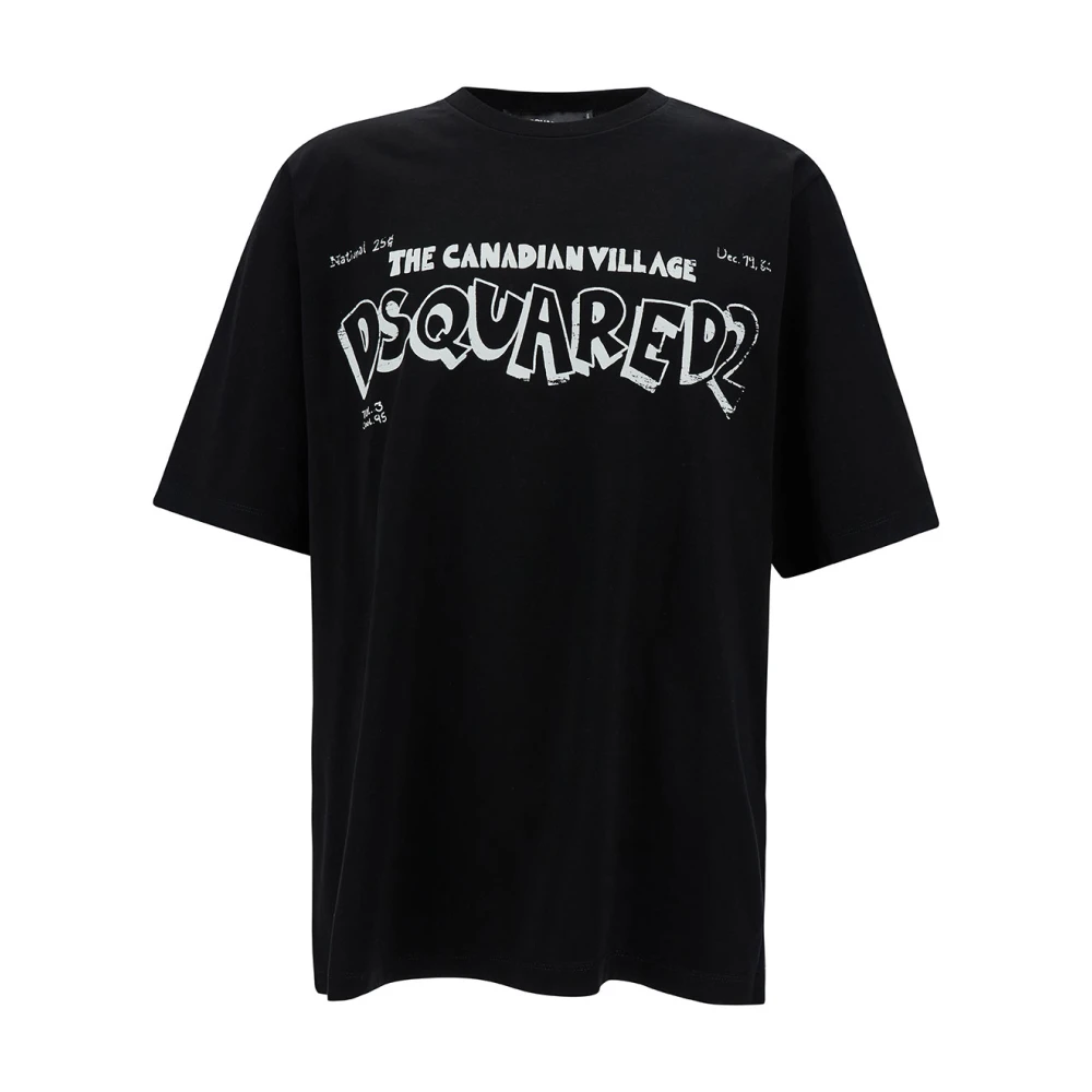 Dsquared2 Zwarte Skater Fit T-shirts en Polos Black Heren