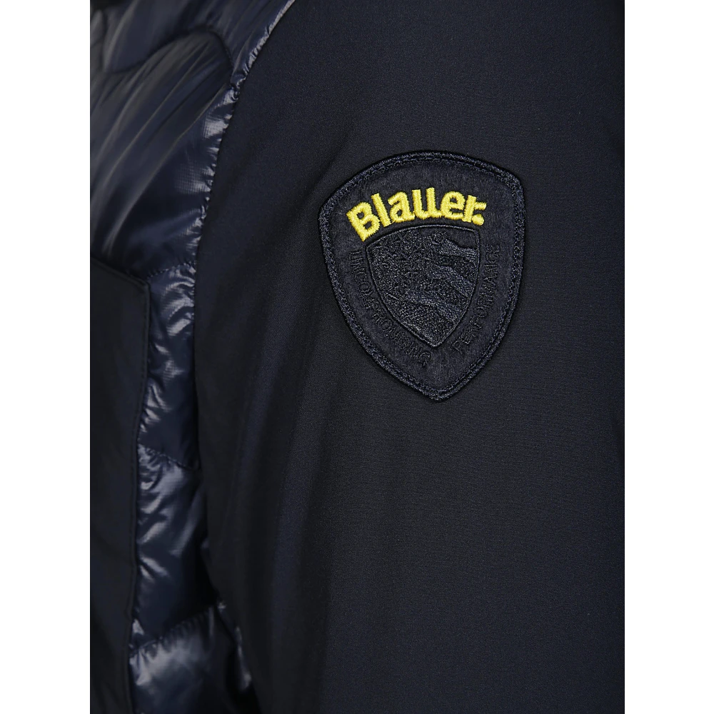 Blauer Gewatteerde jas met capuchon Blue Heren