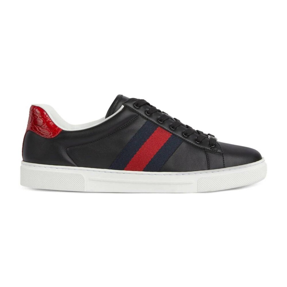 Zwarte Leren Sneakers SS22 Gucci Heren Miinto