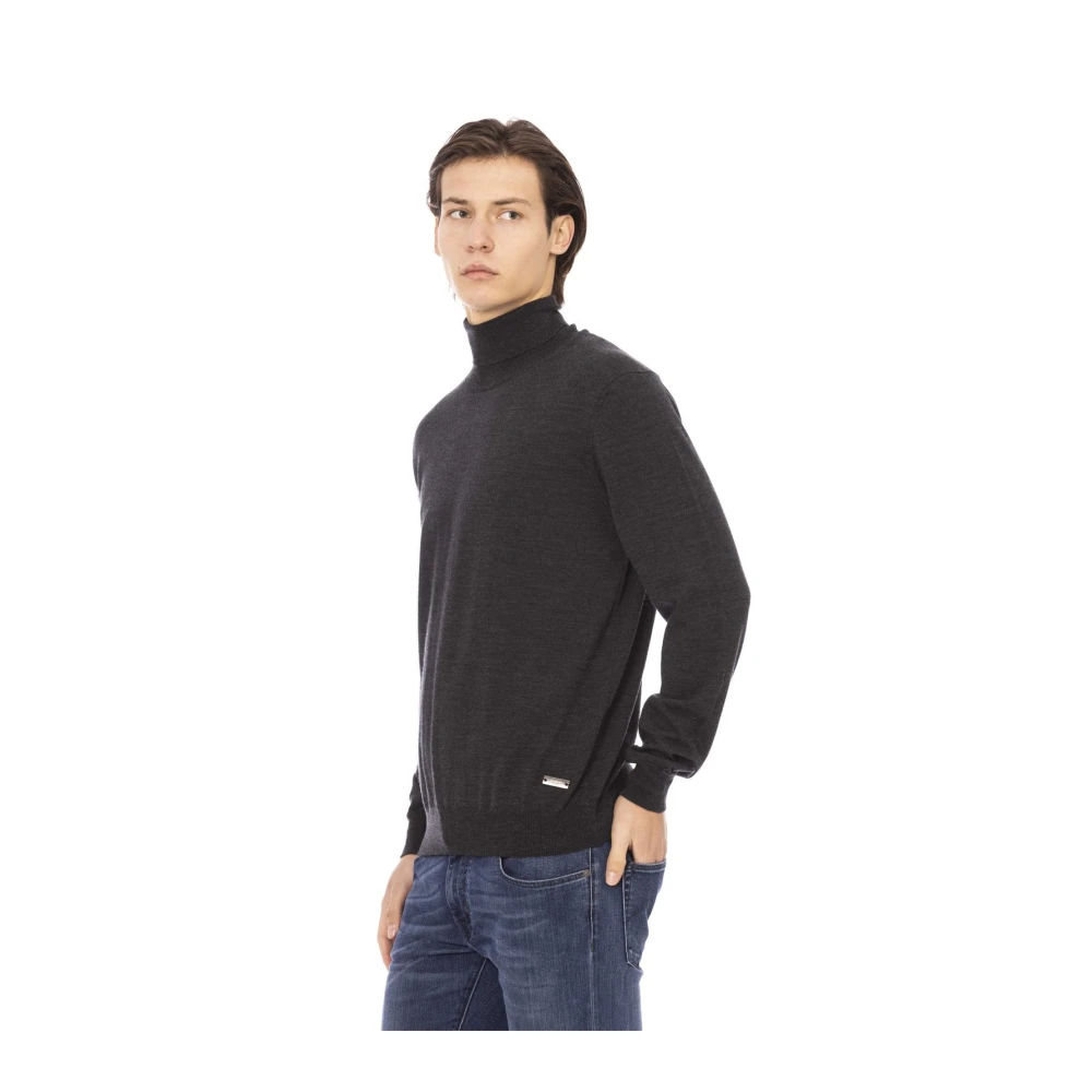 Baldinini Trendy Gebreide Trui Monogram Detail Brown Heren