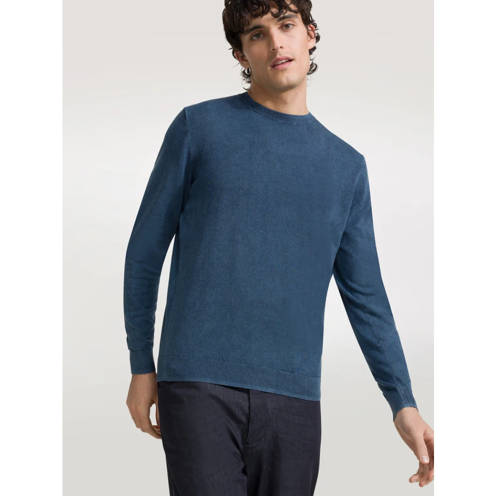 RRD Techno Wash Ronde Blauwe Crewneck Shirt Blue Heren