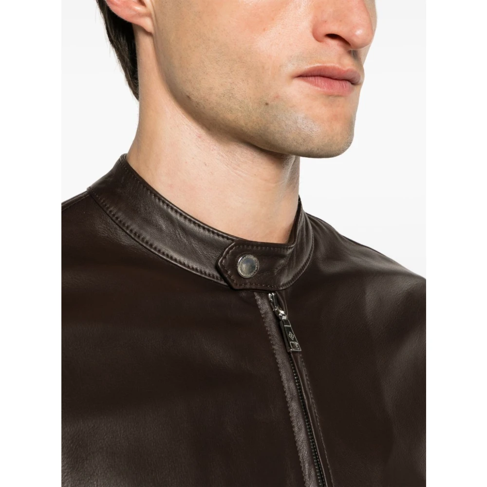 Tagliatore Leather Jackets Brown Heren