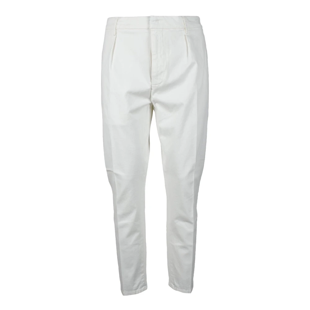 Dondup Katoen Elastaan Broek White Heren