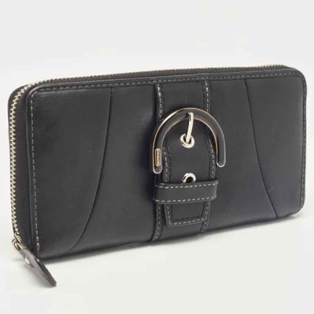 Coach Pre-owned Leather wallets Black Dames