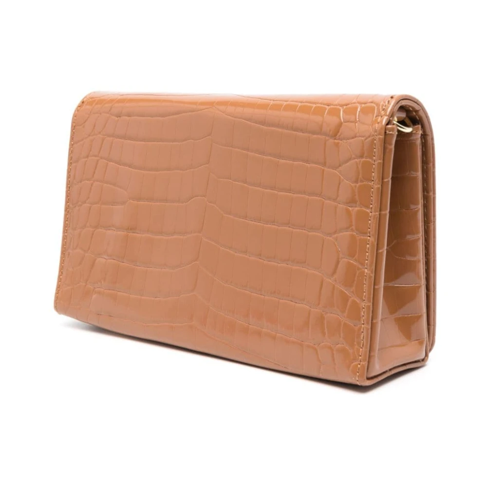 Love Moschino Krokodil Effect Beige Clutch Tas Beige Dames