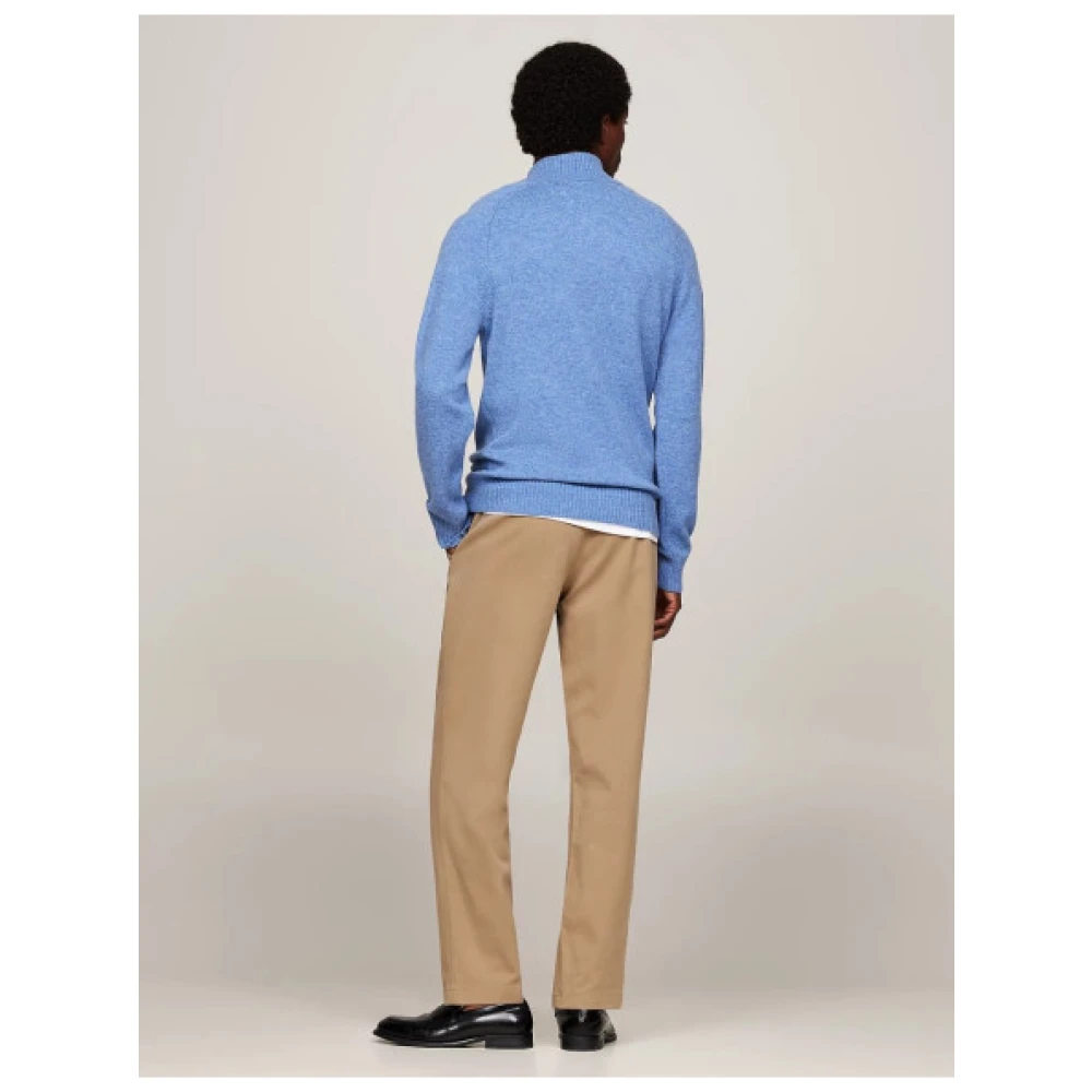 Tommy Hilfiger Wollen half-zip trui Blue Heren