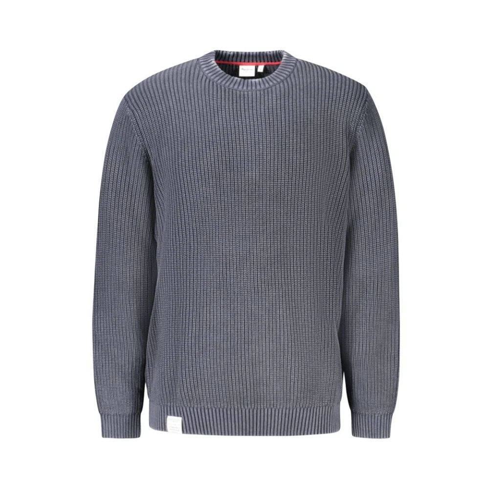 Pepe Jeans Blue Cotton Men Jumper - Male - Round-Neck Knitwear - Blue - S - Knitwear
