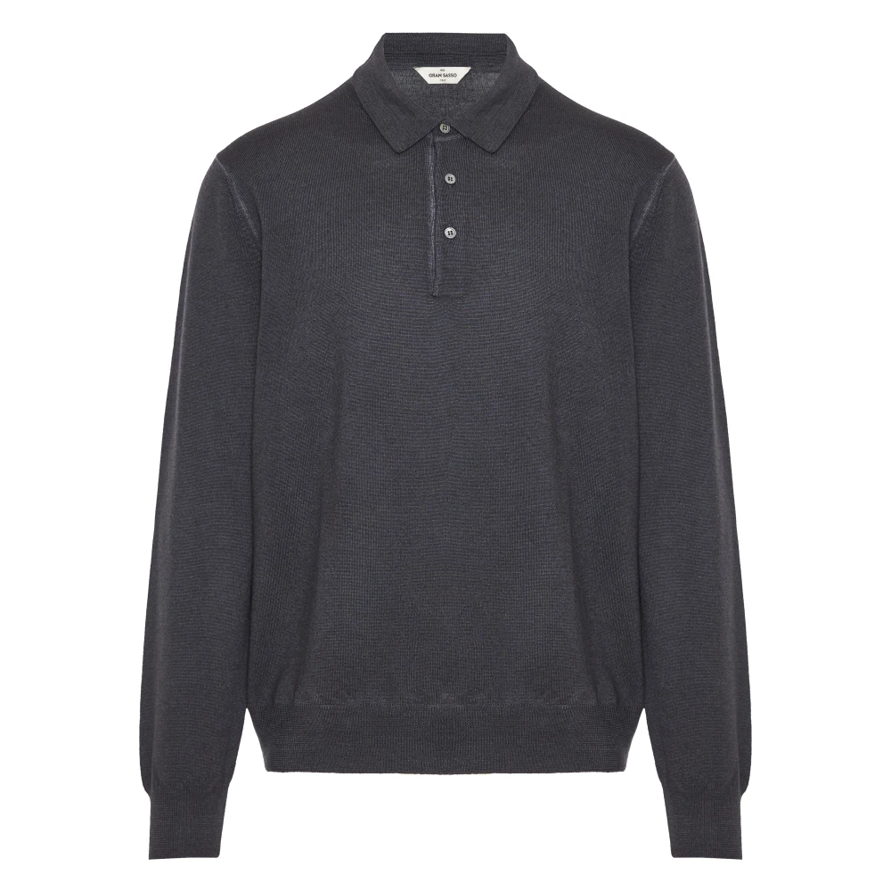 Gran Sasso Wollen Polo Shirt Gemaakt in Italië Gray Heren