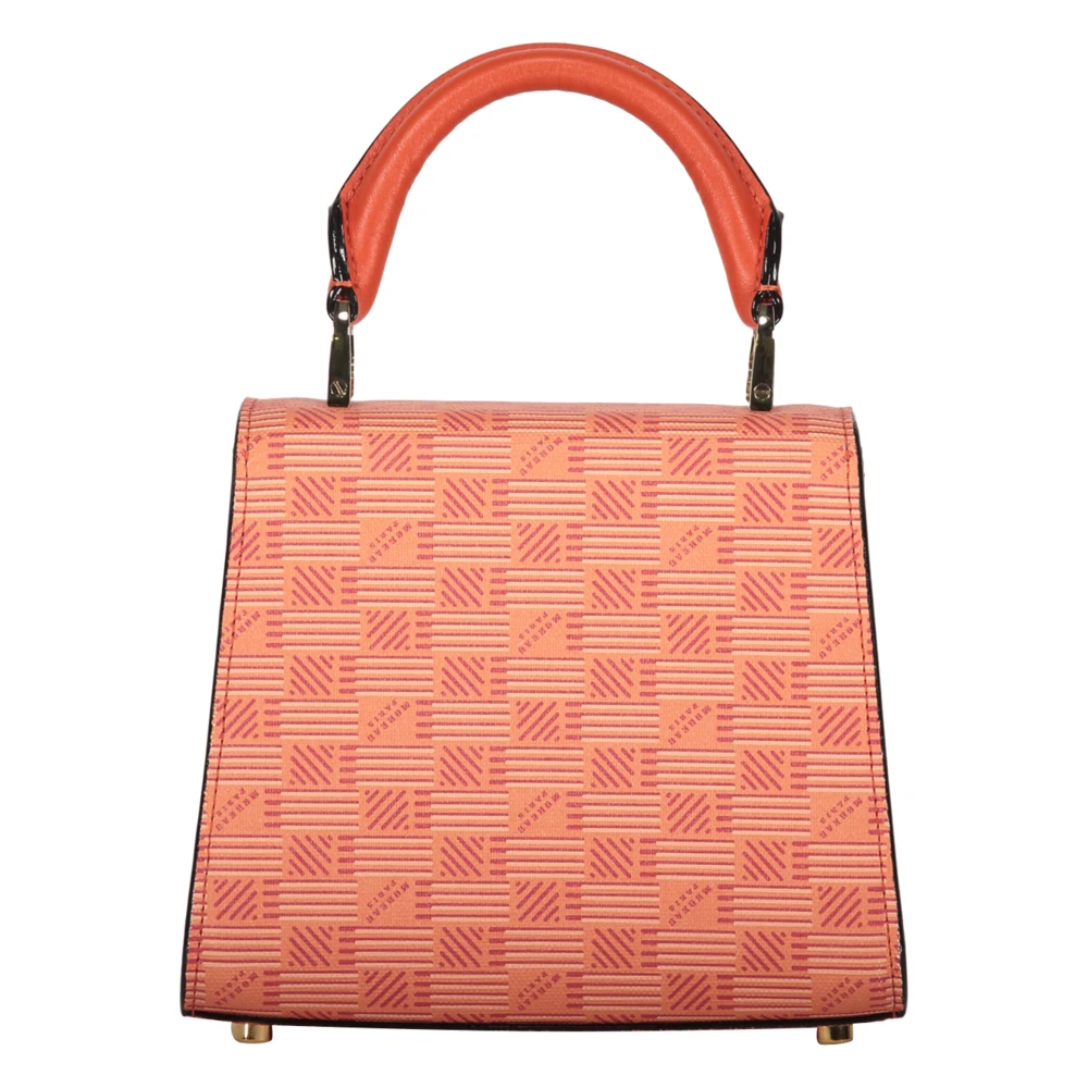 Moreau Paris Korrelig leren schoudertas met logo Orange Dames