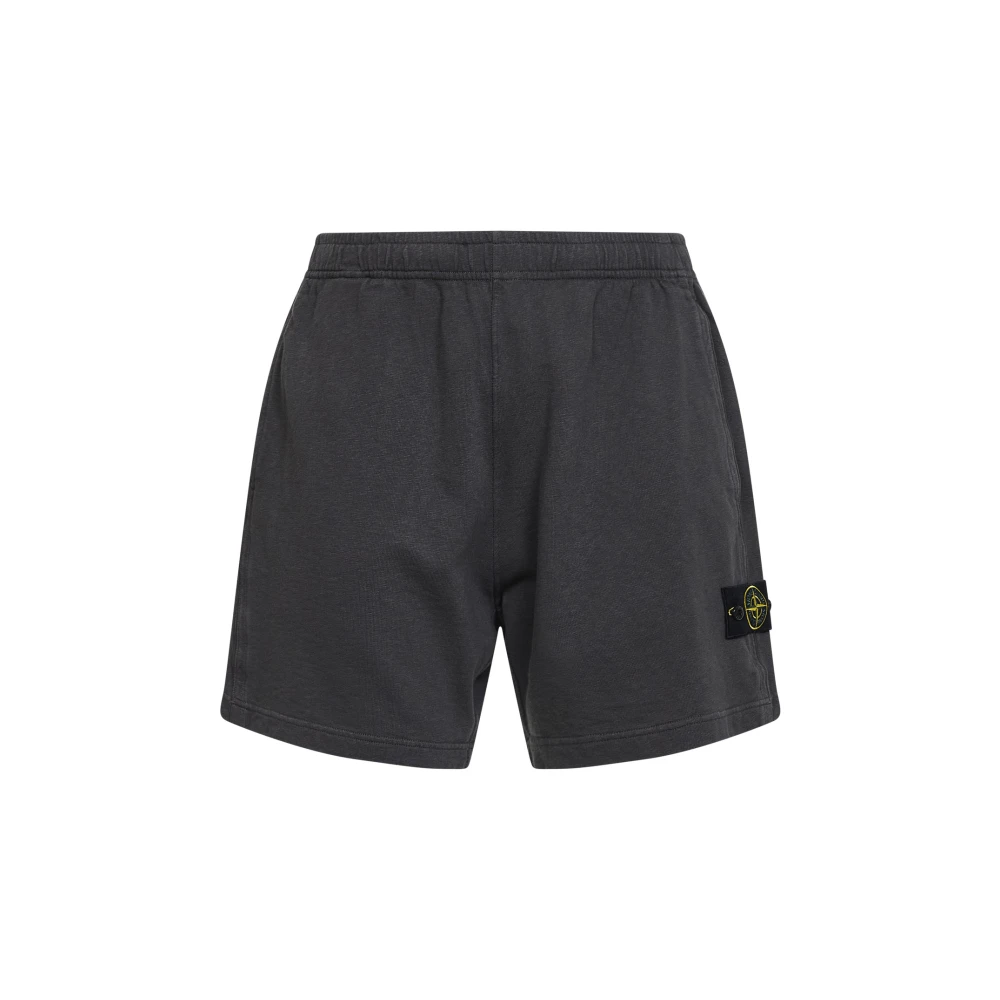 Stone Island Black Casual Shorts, Male, M, Bermuda Shorts