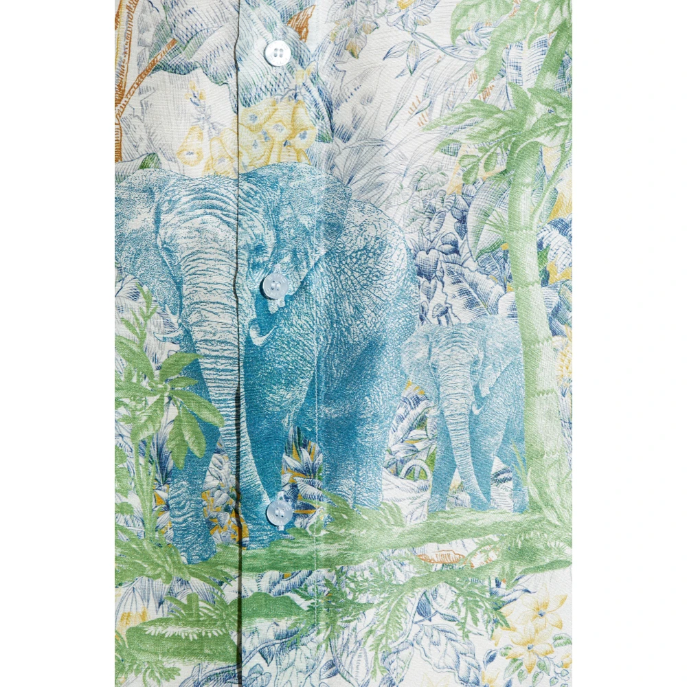 ETRO Zijden shirt met korte mouwen Multicolor Heren
