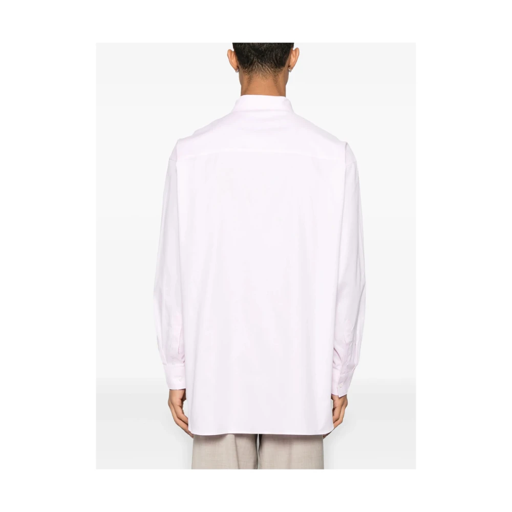 Family First Rose Pink Button-Up Shirt met Logo Pink Heren