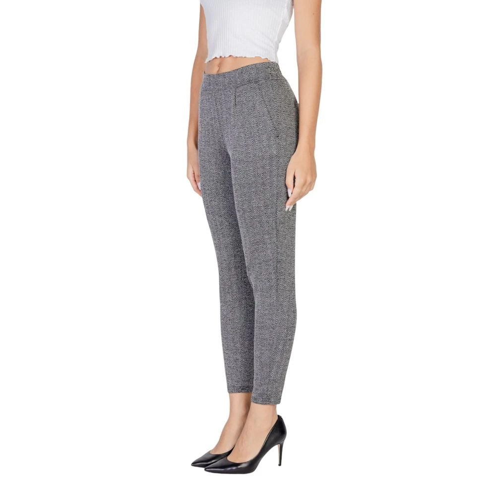 Ichi Zwarte Polyester Dames Herfst Winter Broek Black Dames