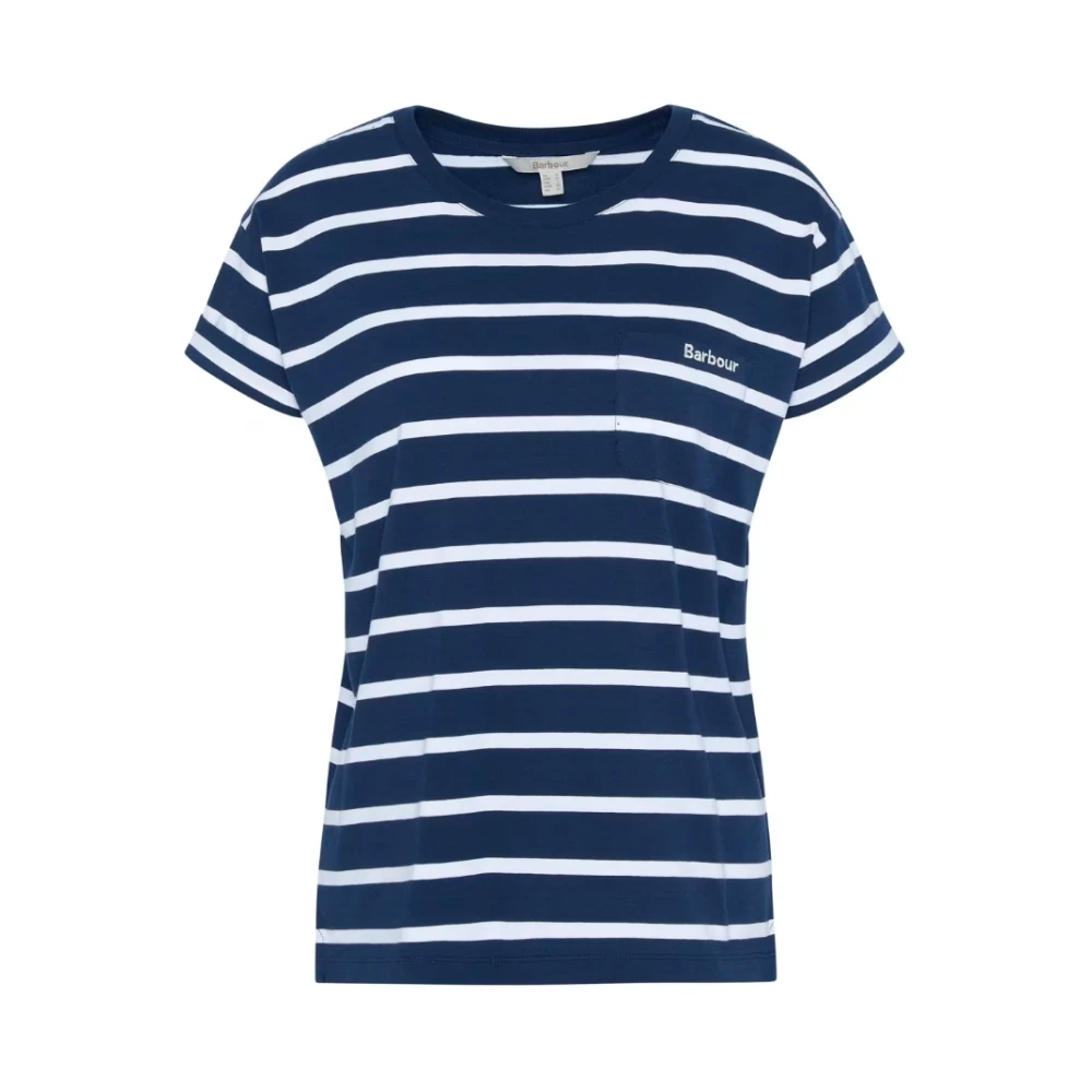 Barbour Blauwe T-shirts en Polos met Zak Blue Dames