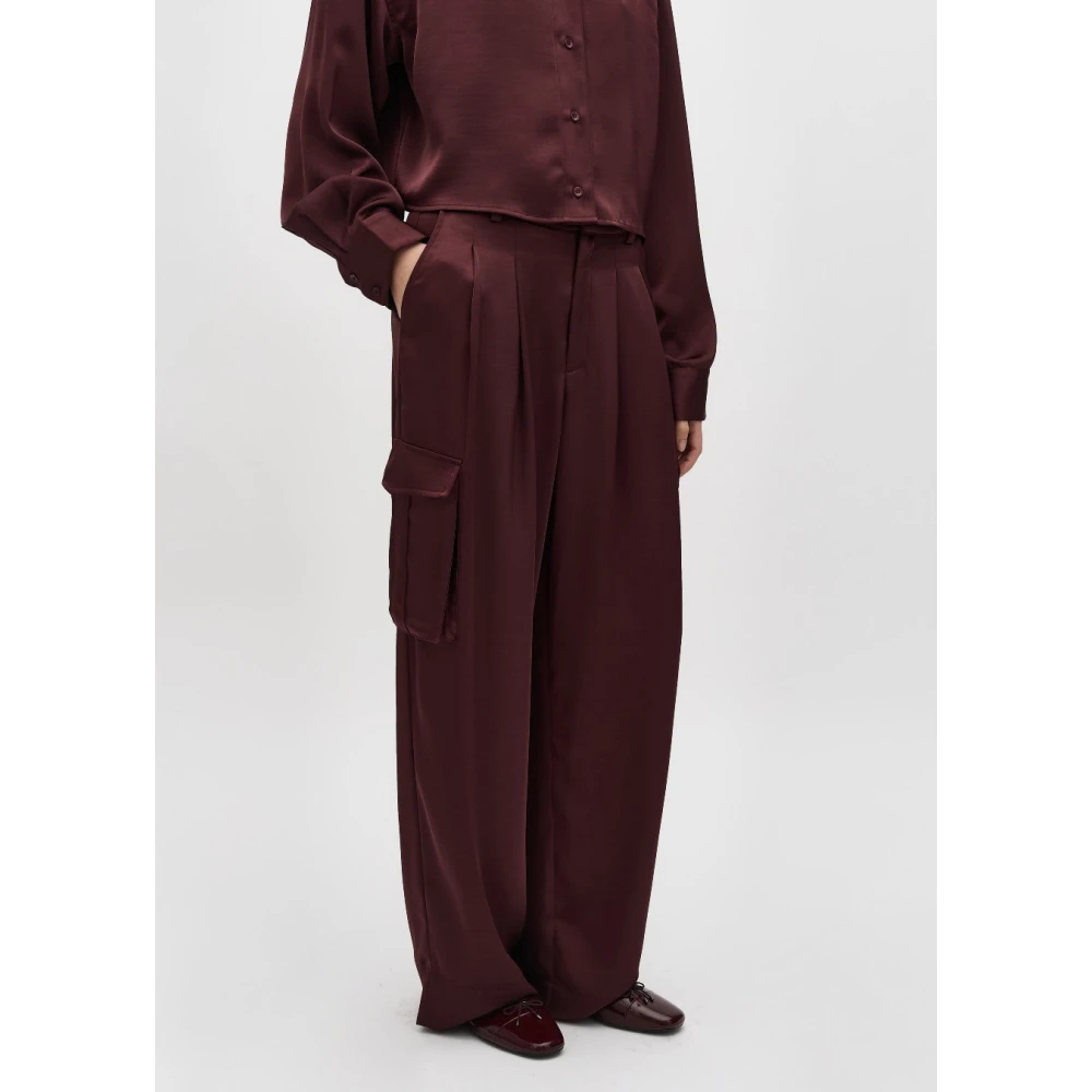 MbyM Rode satijnen cargo broek Valo Red Dames