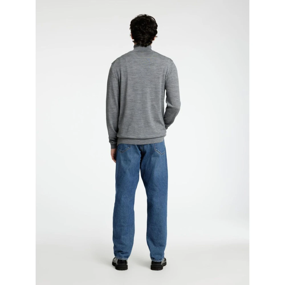 Selected Homme Heren Hoge Hals Lange Mouw Trui Gray Heren