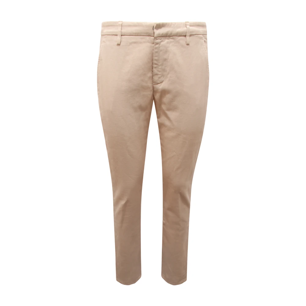 Dondup Men's Beige Chinos, W29, Textured Cotton/Linen Trousers, Made In Italy