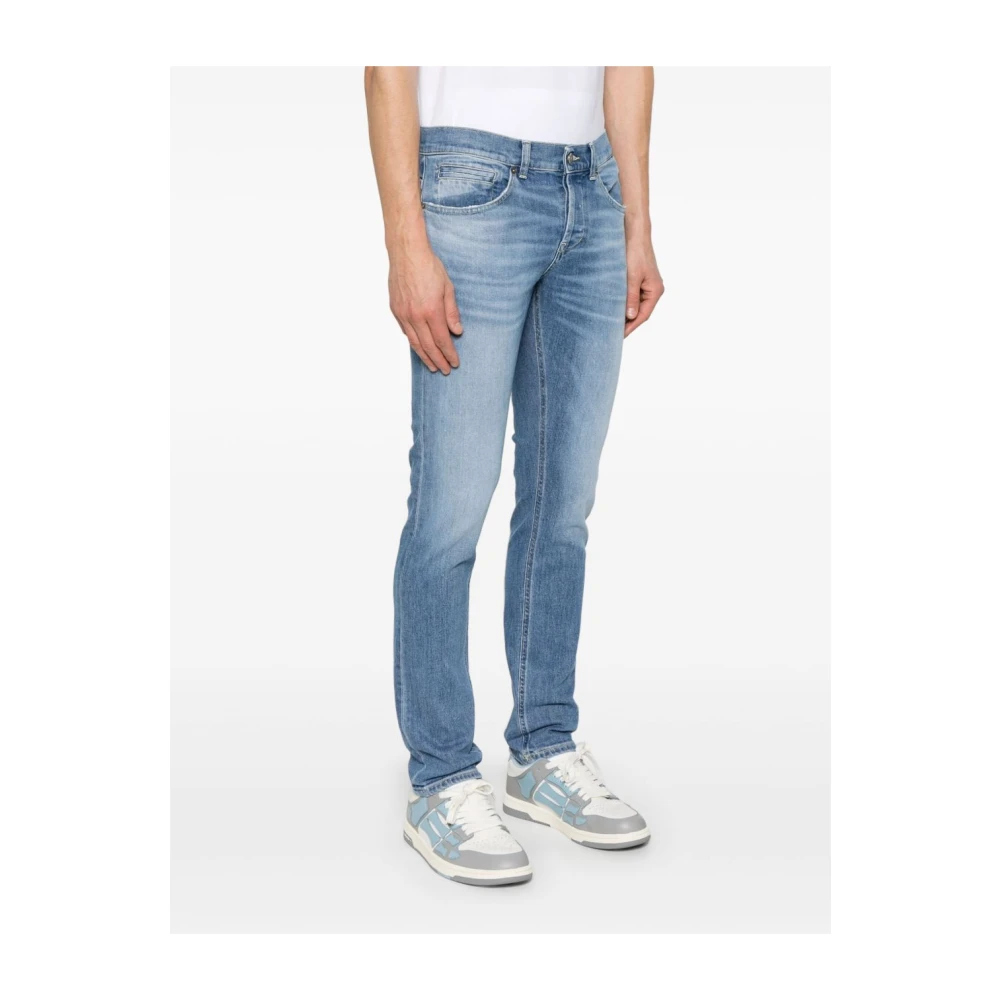 Dondup Blauwe Broek met Whiskering Effect Blue Heren