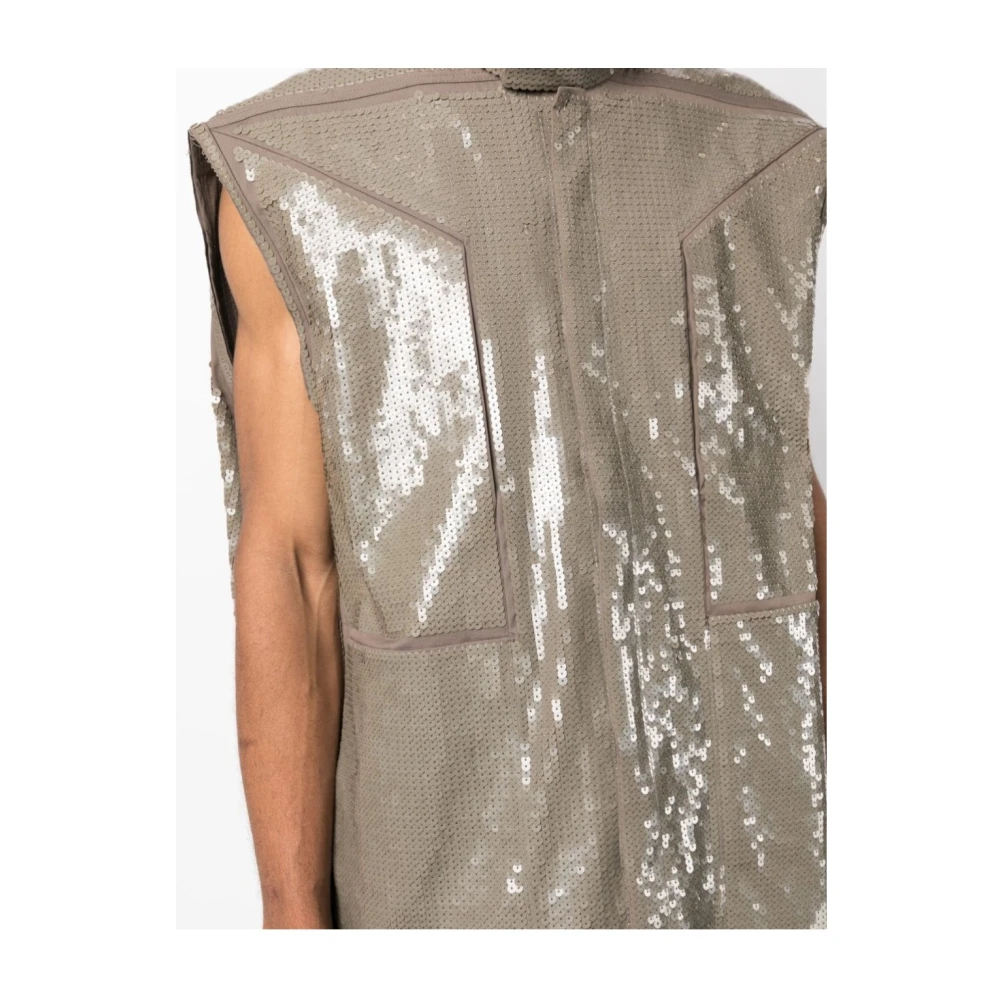 Rick Owens Geborduurde Teem1 Vest Beige Heren
