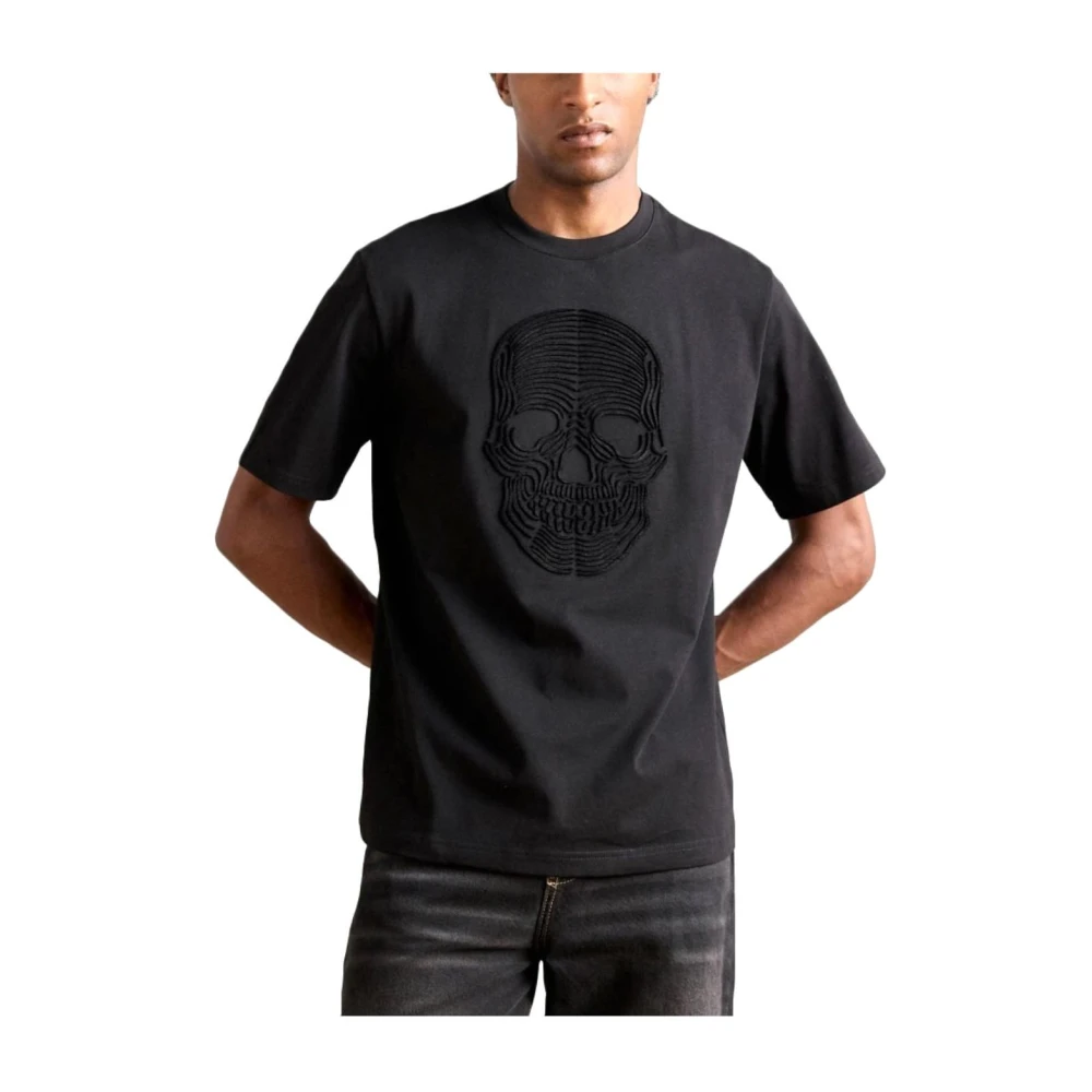 Antony Morato Men's Black Skull Print Cotton T-Shirt - T-Shirts - 2XL - Tops